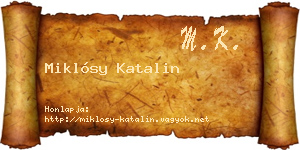 Miklósy Katalin névjegykártya
